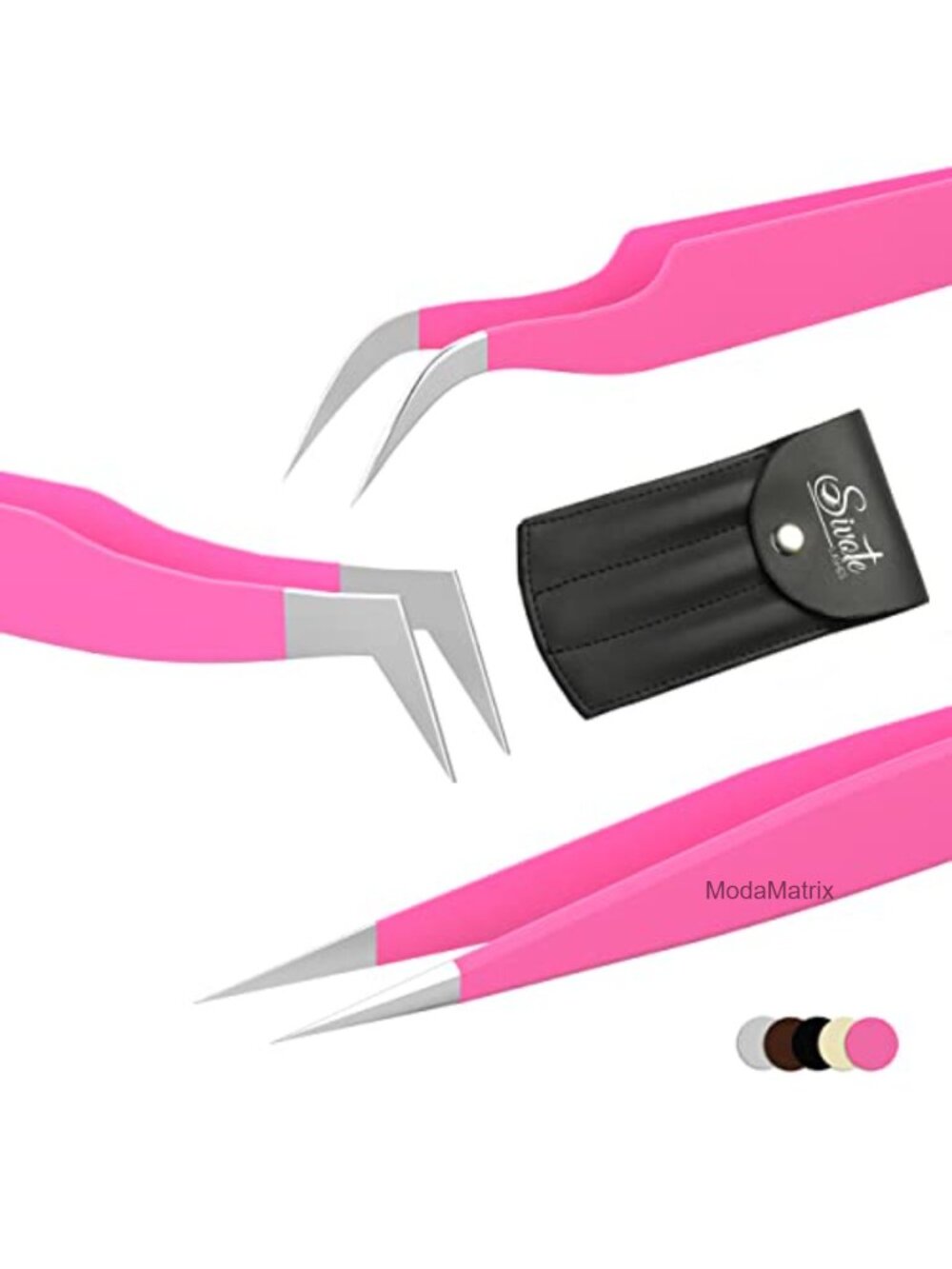 Professional Lash Extension Tweezers Set Stainless Steel Straight Curved Tips